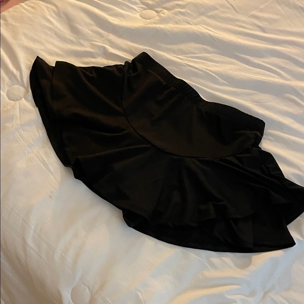 SHEIN Black Flared Mini Skirt